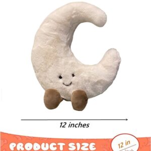 JOSON Sun Shaped Plush Toys, Soft Bedside Sofa Pillows, Used for Home Decoration as Birthday Gifts for Children and Girls (Moon)