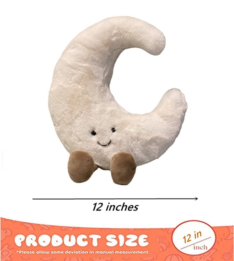 JOSON Sun Shaped Plush Toys, Soft Bedside Sofa Pillows, Used for Home Decoration as Birthday Gifts for Children and Girls (Moon)