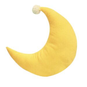 zhidiloveyou Moon Pillow Plush Yellow Moon Shaped Pillow Cute Stuffed Toy for Kids 15.7"×7.8"