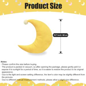 zhidiloveyou Moon Pillow Plush Yellow Moon Shaped Pillow Cute Stuffed Toy for Kids 15.7"×7.8"