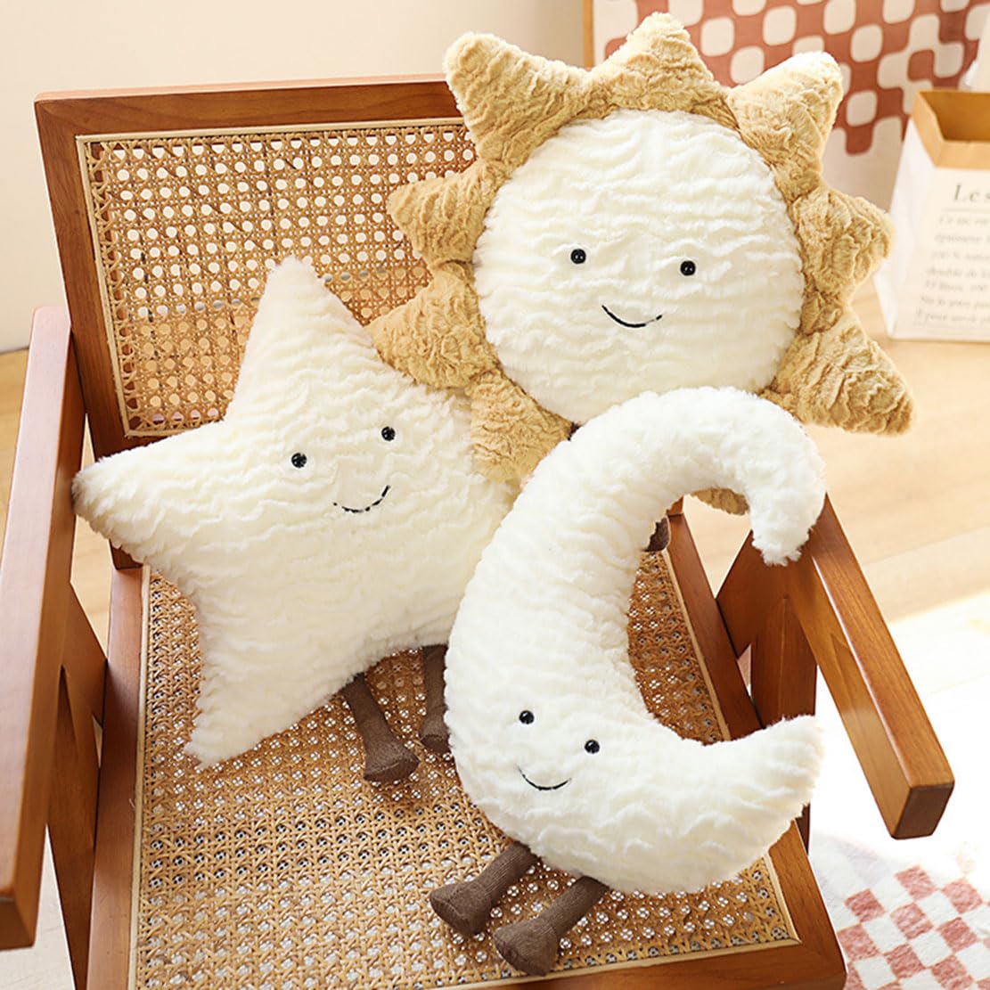 Maxpetus Comfortable Sun Throw Pillow Stars Moon Sofa Cushion Lovely Exquisite Cushion (15.7in, Star)