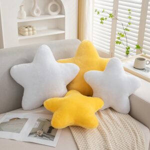 Togtlafil Star Pillows，Decorative Star Shaped Throw Pillow，Cute Room Decor，Bedroom Home Decor，15.7 inch，Plush Star Pillow (White 15.7 in)