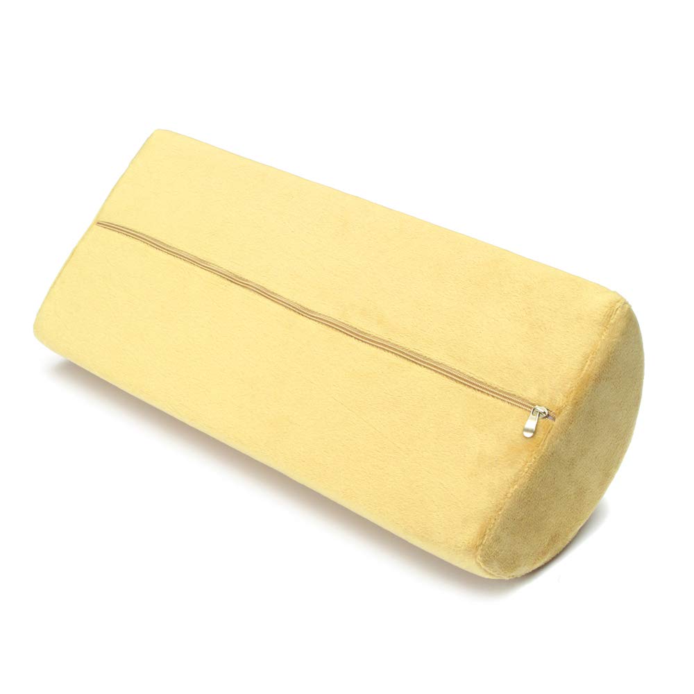 SKYZONAL Multi-use Bolster Pillow for Legs Back Neck Lumbar Spine Knee Pain Relief Memory Foam Support Pillow (Yellow)