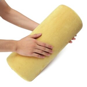 SKYZONAL Multi-use Bolster Pillow for Legs Back Neck Lumbar Spine Knee Pain Relief Memory Foam Support Pillow (Yellow)