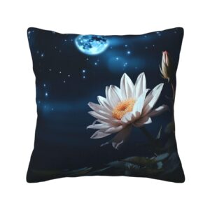 flower and moon print throw pillow cover corduroy soft pillowcase with hidden zipper decorative cushion covers for sofa living room home decors 16"x16"