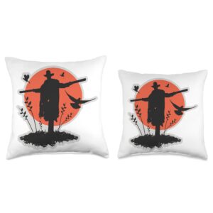 Jeepers Creepers Scarecrow Moon Throw Pillow