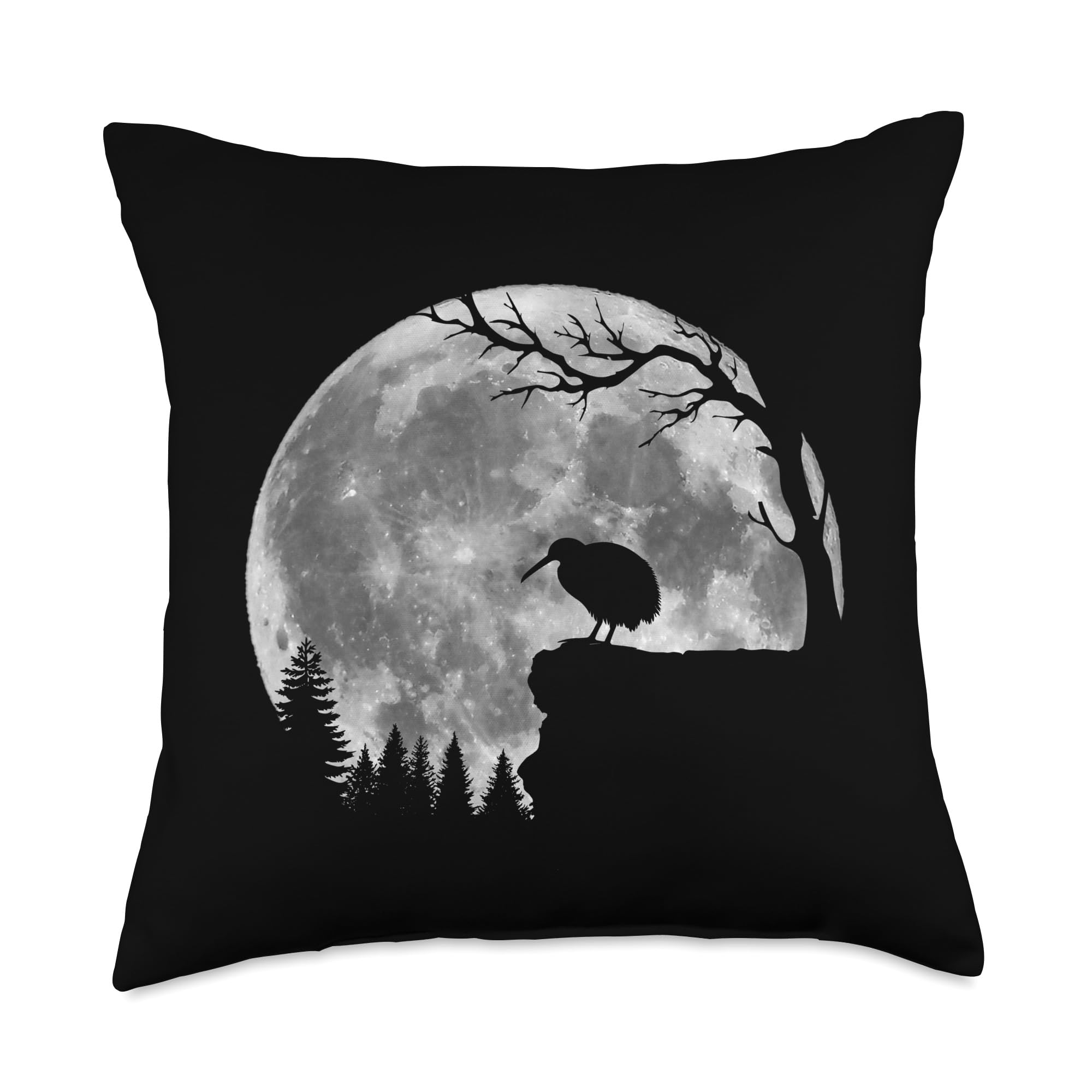 Kiwi Bird Moon Silhouette Funny Lazy Halloween Costume Throw Pillow