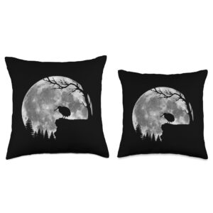 Kiwi Bird Moon Silhouette Funny Lazy Halloween Costume Throw Pillow