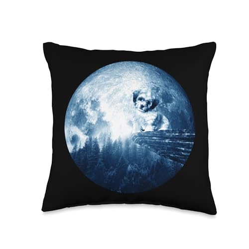 Zuchon Dog Shirts and Gifts Zuchon Moon Mom Dad Women Men Dog Lovers Throw Pillow, 16x16, Multicolor