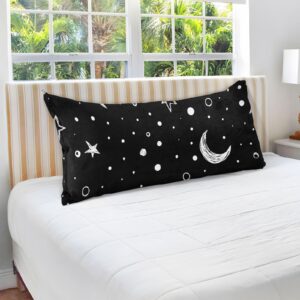 ALAZA Doodle Night Sky Moon Stars Plush Pillow Cases King Size Pillow Cover Soft & Warm Zippered Bed Pillowcase, 20 x 40 inch