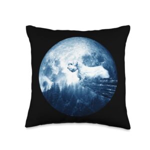 sealyham terrier dog shirts and gifts sealyham terrier moon mom dad women men dog lovers throw pillow, 16x16, multicolor