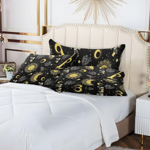 Bohemian Ppattern Sun Moon Pillowcase for Hair and Skin Body Pillow Cover Long Body Pillow Case 20"X 54" Body Pillow Case Cover with Zipper for Sleeping