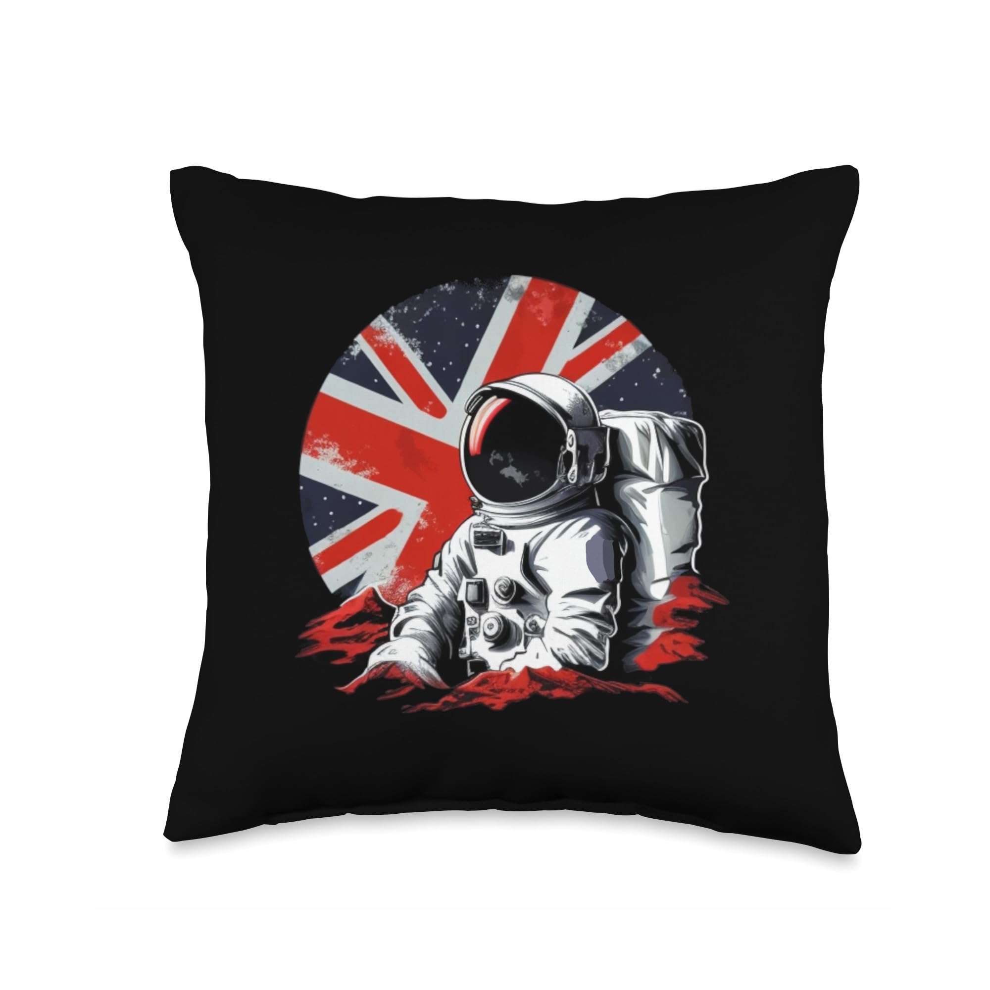 Cool Britain on Moon Cool Britain Space Throw Pillow, 16x16, Multicolor