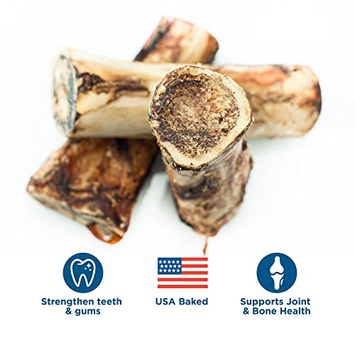 Best Bully Sticks Marrow Bones for Dogs, 3 Pack - USA Packed Healthy Dog Treats, Dog Bones for Large Dogs - Grass-Fed Beef Long Lasting Dog Chews