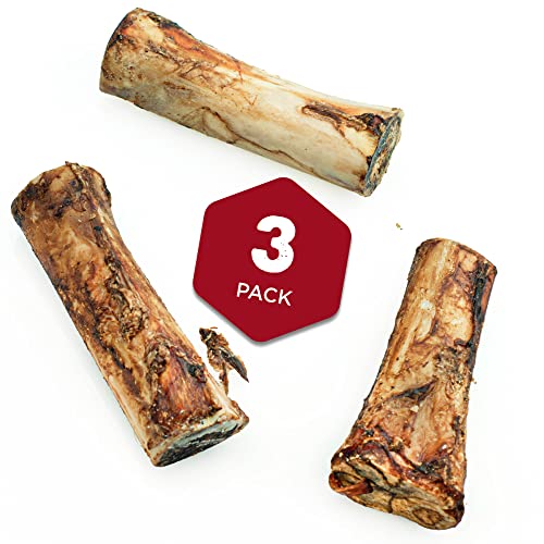 Best Bully Sticks Marrow Bones for Dogs, 3 Pack - USA Packed Healthy Dog Treats, Dog Bones for Large Dogs - Grass-Fed Beef Long Lasting Dog Chews