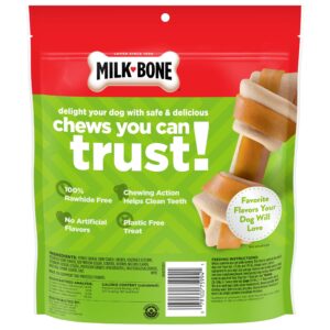 Milk-Bone Chews GnawBones Rawhide Free Dog Treats, Chicken, 5 Long Lasting Small/Medium Knotted Bones