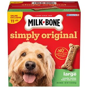 milk-bone simply original dog treats biscuits for large dogs, 11 pounds