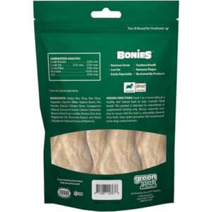 Bonies Natural Breath and Dental Formula Small-Sized Single Bone - All-Natural Ingredients, Fresh Breath, Cleans Teeth, Low Calories, Chicken Flavor, 15 Bones