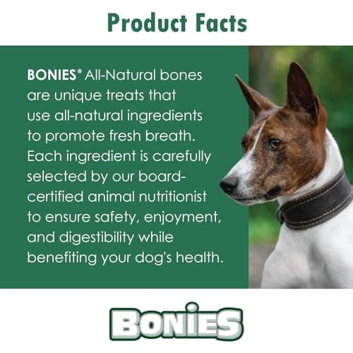 Bonies Natural Breath and Dental Formula Small-Sized Single Bone - All-Natural Ingredients, Fresh Breath, Cleans Teeth, Low Calories, Chicken Flavor, 15 Bones