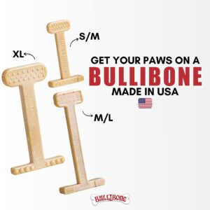 Bullibone Nylon Dog Chew Toy Nylon Bone - Improves Dental Hygiene, Easy to Grip Bottom, and Permeated with Flavor (Peanut Butter, Small - Single)