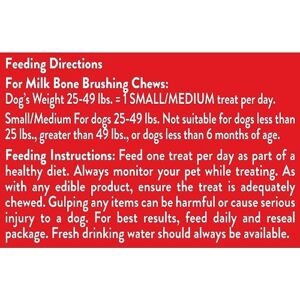 Milk-Bone Original Brushing Chews, 35 Small/Medium Daily Dental Dog Treats Scrubbing Action Helps Clean Teeth