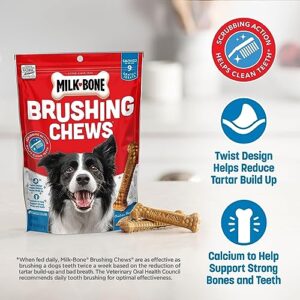 Milk-Bone Original Brushing Chews, 35 Small/Medium Daily Dental Dog Treats Scrubbing Action Helps Clean Teeth