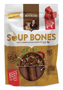 rachael ray nutrish soup bones dog treats, real beef & barley flavor, 3 bones, 6.3 ounces