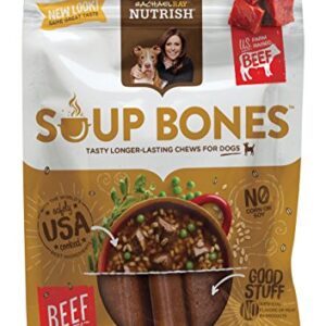 Rachael Ray Nutrish Soup Bones Dog Treats, Real Beef & Barley Flavor, 3 Bones, 6.3 Ounces