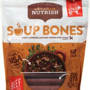 Rachael Ray Nutrish Soup Bones Dog Treats, Real Beef & Barley Flavor, 3 Bones, 6.3 Ounces