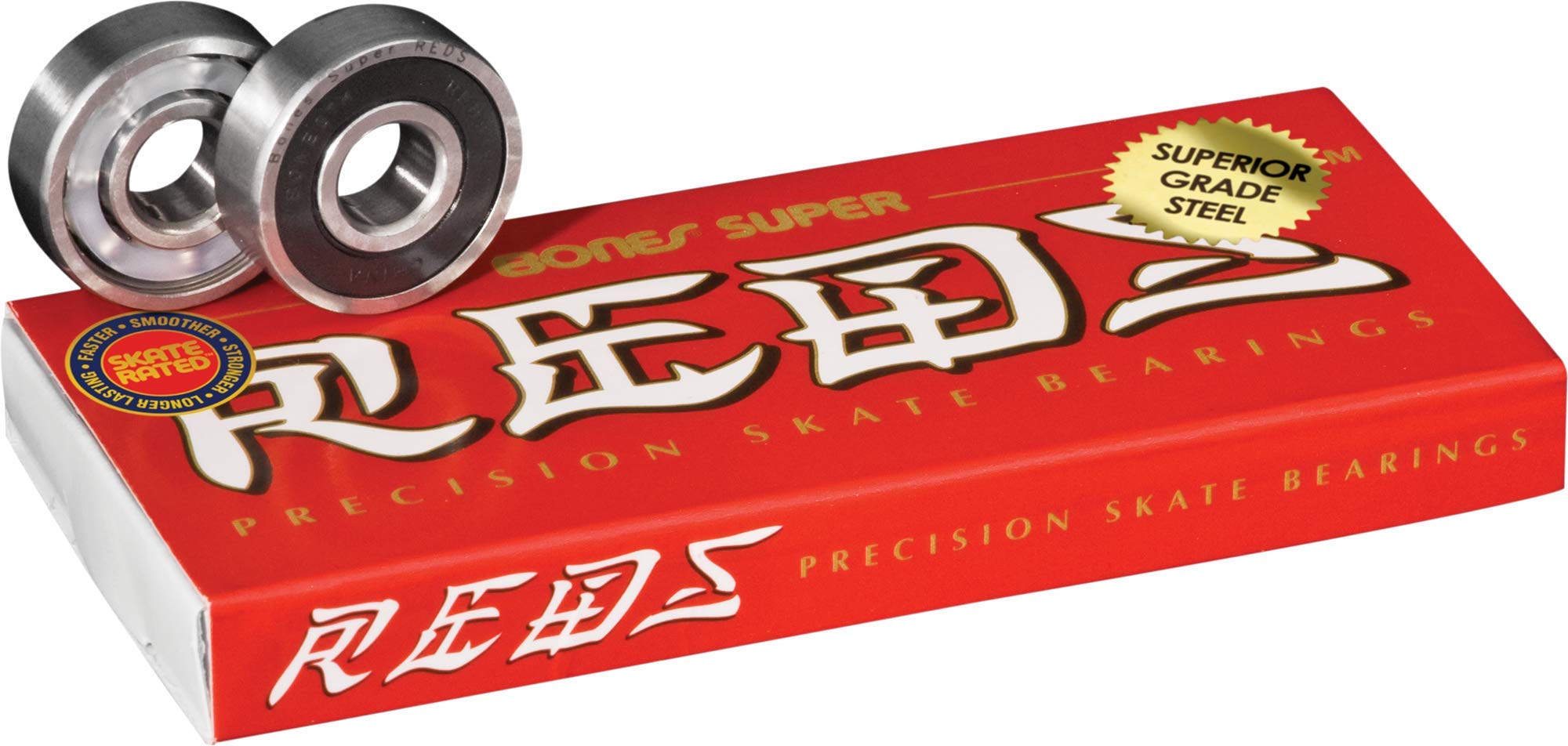 Bones Super Reds Skateboard Bearings 8 Pack