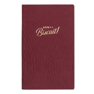 DesignWorks Ink Cloth Cover Notebook Son of a Biscuit - Burgundy 7.25" x 11.25"