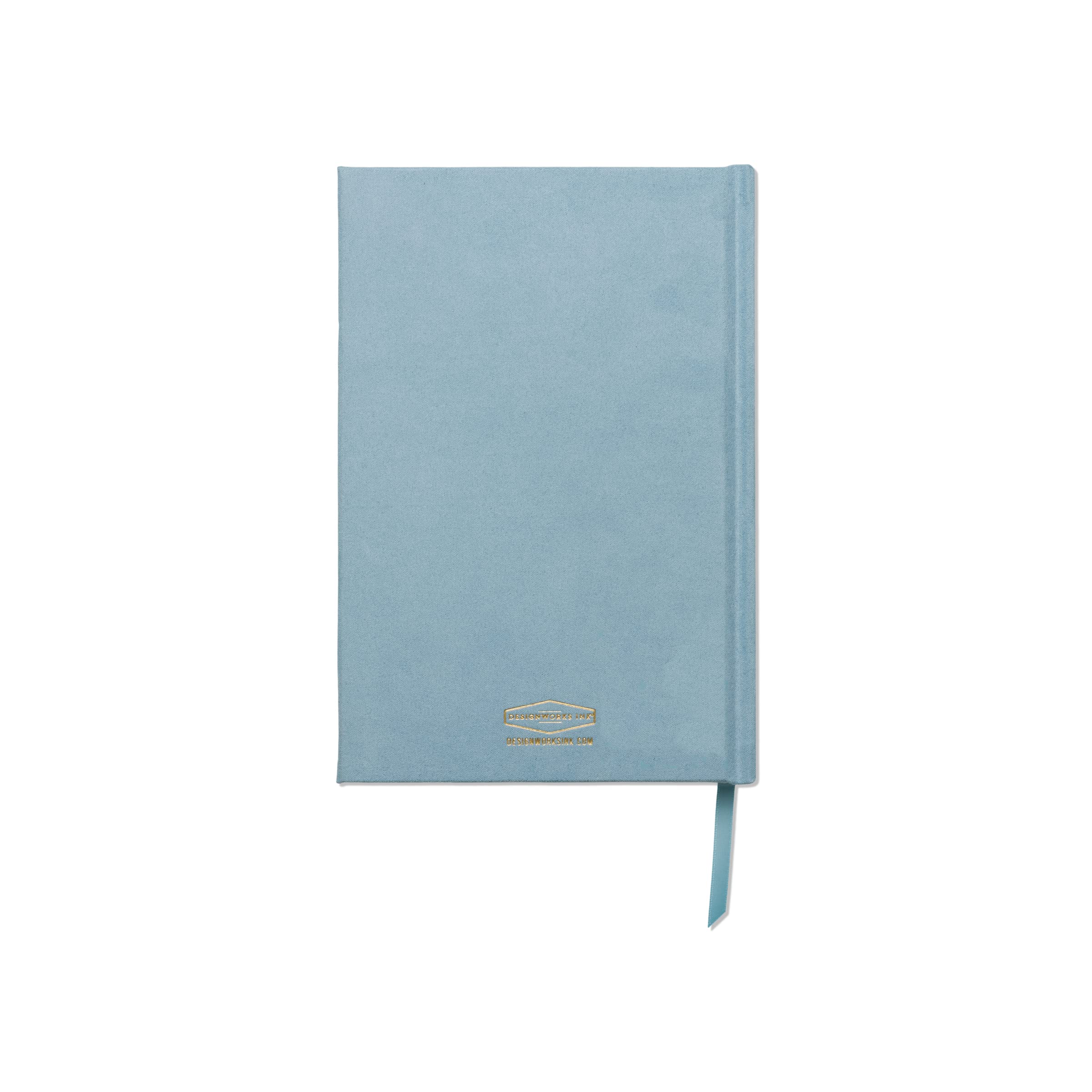 DesignWorks Ink Suede Cloth Hardcover Journal Notebook with Lined Pages for Work, Writing, Journaling - Anderson Design World Travel Santorini Greece Blue and Gold Journal (JB86-2025AD)