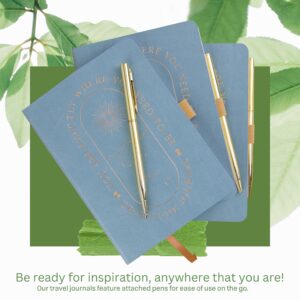 DesignWorks Ink Gratitude Journal with 196 Guided Pages for Daily Thoughts and Goals with Pen and Ribbon Marker | Undated Daily Mindfulness Journal, Teal and Gold Foil Where You Need to Be