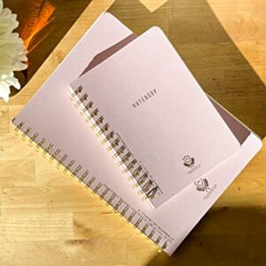 DesignWorks Ink TEXTURED PAPER COVER TWIN WIRE A4 CREST NOTEBOOK - LILAC