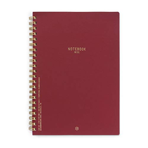 DesignWorks Ink Textured Paper Twin Wire Bound Notebook No. 1, Burgundy