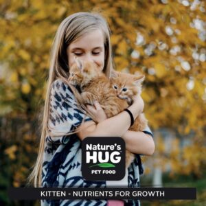 Nature's HUG Nutrients for Growth Kitten Dry Cat Food for Sensitive Stomachs, 4 lbs., Grain Free and Non-GMO, Hypoallergenic, Sustainable Clean Protein with Probiotics, Ages 2-12 Months