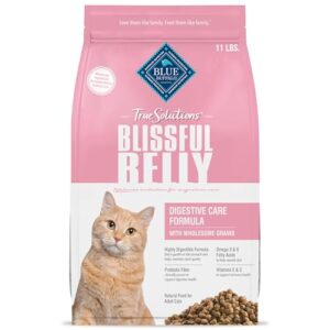 blue buffalo true solutions blissful belly digestive care natural dry food for adult cats, chicken, 11-lb. bag