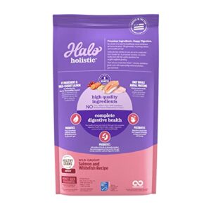 Halo Holistic Cat Food Dry, Wild-caught Salmon and Whitefish Recipe, Complete Digestive Health, Dry Cat Food Bag, Adult Formula, 3-lb Bag