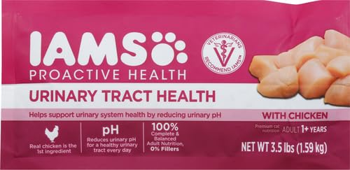 IAMS PROACTIVE HEALTH Adult Urinary Tract Healthy Dry Cat Food with Chicken Cat Kibble, 3.5 lb. Bag