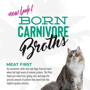 Tiki Cat Born Carnivore Broths, Tuna Recipe, Hydration and Flavor Supplement Cat Food Topper, 1.3 oz. Pouch (Pack of 12)