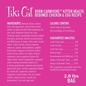 Tiki Cat Born Carnivore Baby, High-Protein and Grain-Free, Complete and Balanced Dry Cat Food for Kittens 6 Weeks+, 5.6 lbs. Bag