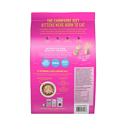 Tiki Cat Born Carnivore Baby, High-Protein and Grain-Free, Complete and Balanced Dry Cat Food for Kittens 6 Weeks+, 5.6 lbs. Bag