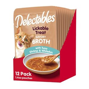 hartz delectables savory broths variety lickable wet cat treats, 12 count