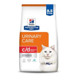 hill's prescription diet c/d multicare stress urinary care ocean fish flavor dry cat food, veterinary diet, 8.5 lb. bag