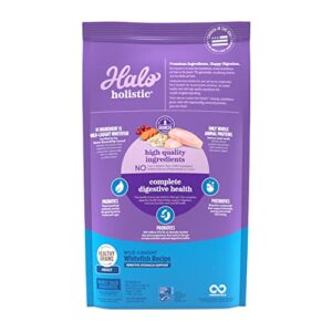 Halo Holistic Cat Food Dry, Wild-caught Whitefish Recipe for Sensitive Stomach Support, Complete Digestive Health, Dry Cat Food Bag, Sensitive Stomach Formula, 3-lb Bag