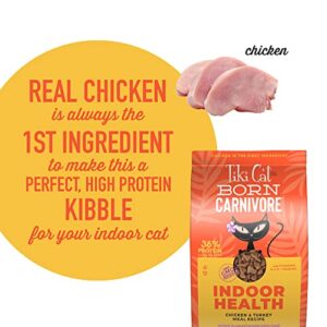 Tiki Cat Born Carnivore Indoor Health, Chicken & Turkey Meal, Grain-Free Baked Kibble to Maximize Nutrients, Dry Cat Food, 12 lbs. Bag