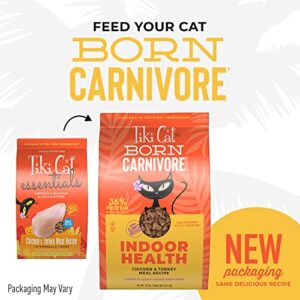 Tiki Cat Born Carnivore Indoor Health, Chicken & Turkey Meal, Grain-Free Baked Kibble to Maximize Nutrients, Dry Cat Food, 12 lbs. Bag