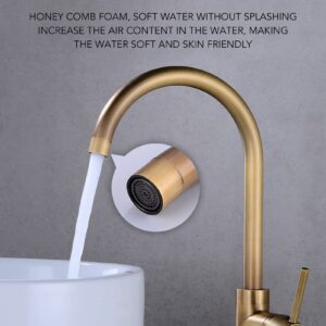 Freestanding Bathtub Faucet, European Style Brass Stainless Steel Floor Mounted Tub Filler Without Hole Single Handle High Flow Shower Faucet Bathroom Tub Faucets for Column Type (Gold)