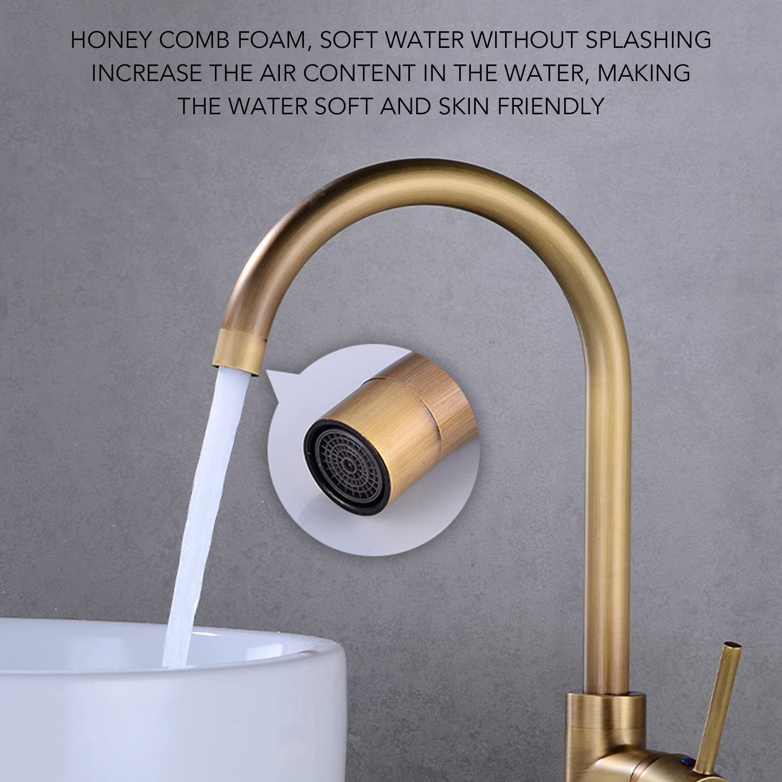 Freestanding Bathtub Faucet, European Style Brass Stainless Steel Floor Mounted Tub Filler Without Hole Single Handle High Flow Shower Faucet Bathroom Tub Faucets for Column Type (Gold)