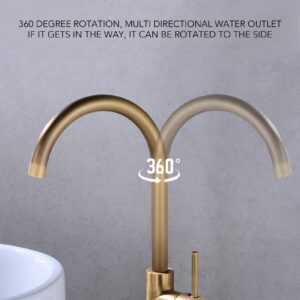 Freestanding Bathtub Faucet, European Style Brass Stainless Steel Floor Mounted Tub Filler Without Hole Single Handle High Flow Shower Faucet Bathroom Tub Faucets for Column Type (Gold)